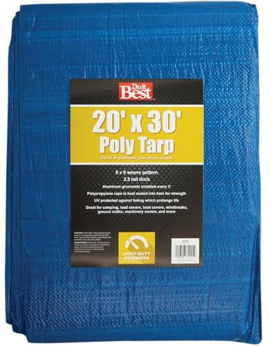 Do It Best Tarpaulin 767904 - Waterproof, UV Resistant Blue Tarp - 20X30