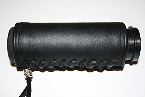 Deluxe Leather Black Padded Vibration Dampening Leather Motorcycle Grip Covers for Hd Motorcycles