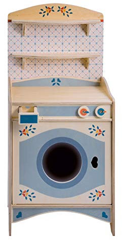 Dida - Lavatrice Giocattolo in Legno per Bambini 2-4 Anni: Manopole Girevoli, Cassetto Detersivo, Sicura e Educativa, Stimola Imitazione e Motoricità