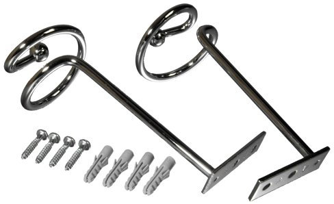 Liedeco Drapierhaken für Gardinen, 2 STK verchromt