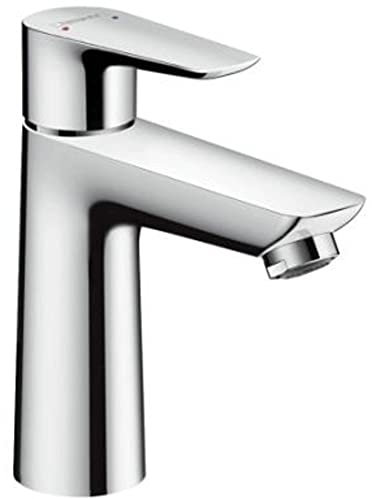 hansgrohe Waschtischarmatur Talis E, Wasserhahn Bad mit Auslauf Höhe 110 mm, mit Zugstange, Badarmatur wassersparend, Chrom