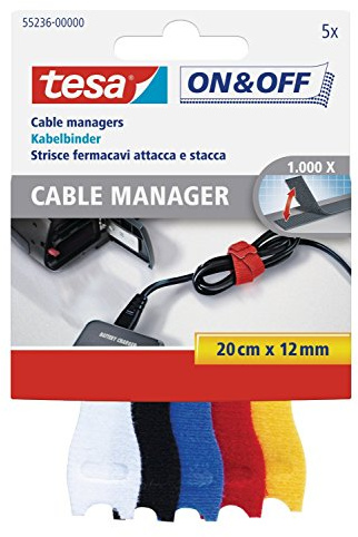Tesa - TESA - Organisateur de câbles x 5 couleurs assorties