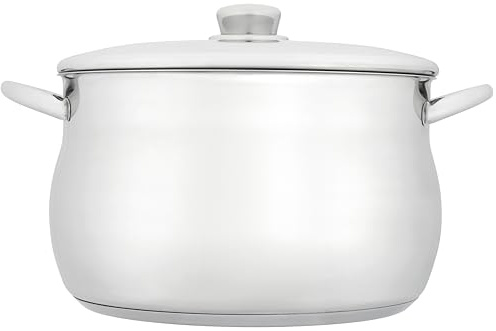 Stellar Classic Stainless Steel Stockpot with Lid 26cm, 6.9L Induction Ready, Oven Safe, Dishwasher Safe