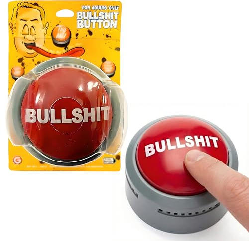 Funtime Bullshit Button - Gadget (Packaging May Vary),Red