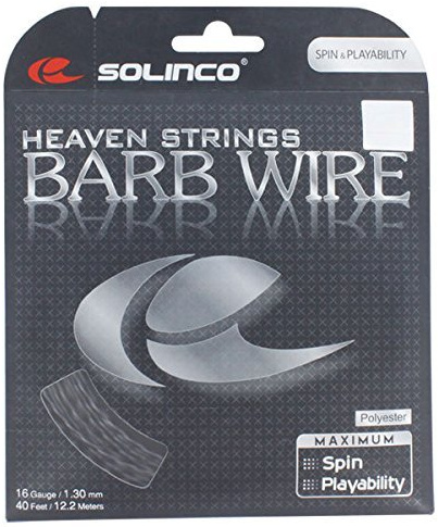 Solinco Barb Wire Tennissaite, 16 g, 1,3 mm, Schwarz