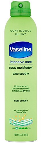 Vaseline Spray & Go Moisturizer, Aloe Fresh, 6.5 oz ( Pack of 6)
