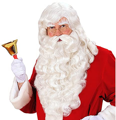 W WIDMANN MILANO Party Fashion - Perruque Père Noël avec barbe, moustache et sourcils, Père Noël, Santa Claus, Noël, Fête à thème, Carnaval