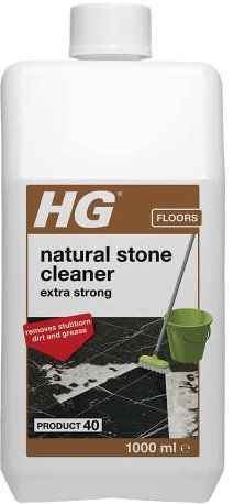 HG Natural Stone Cleaner Extra Strong, Removes Grease & Dirt, Shine Restoring Stone Floor Cleaner with Polish for Natural Stone & Marble Tiles – 1 Litre