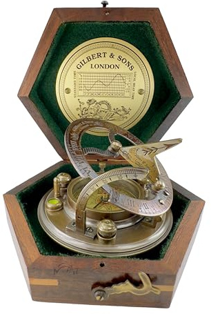 Anniversary Brass Sundial Compass Gift for Him or Her – Keepsake for Husband, Wife or Couple – 50th 40th 25th 20th 1st Year Wedding or Love Celebration – Engraved or Embossed Romantic Quote Compass