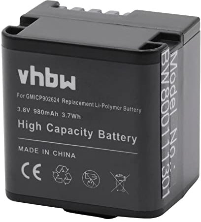 vhbw Akku kompatibel mit Garmin Virb X, X compact, XE Videokamera Camcorder (980mAh, 3,8V, Li-Polymer)