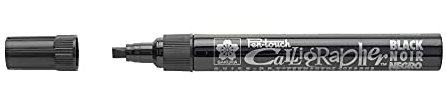 SAKURA Pen-Touch Calligrapher - Medium Black Marker 5.0 mm Nib - Permanent Inks for Professional Calligraphy - Water & Light Resistant - Multi Surface Use