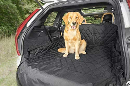 Plush Paws Products Convertible Cargo Liner | Diamond Stitching | Washable & Waterproof Dog Cargo Protection | Cover Car, Truck, & SUV | Nonslip, Tear Resistant Pet Cargo Cover | Regular Black