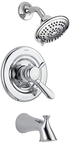 Delta Faucet Lahara 17 Series Dual-Function Tub and Shower Trim Kit with 5-Spray Touch-Clean Shower Head, Chrome T17438 (Valve Not Included)