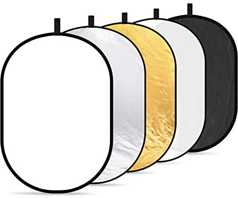 Neewer 5-in-1 professional, foldable, multi, disc, oval light reflector, 80 cm x 120 cm, 31 inches x 47 inches