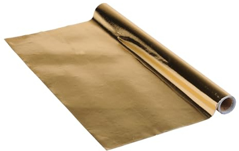 Klebefolie Metall-Optik Gold Gebürstet, Dekofolie Möbelfolie Tapeten selbstklebende Folie, PVC, ohne Phthalate, gold, 120µm (Stärke: 0,12 mm), Venilia 53124