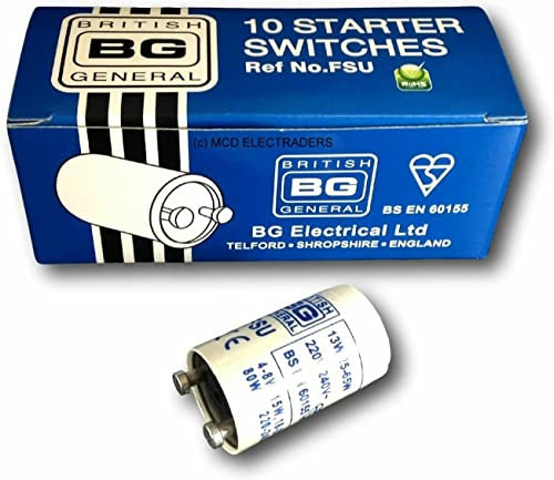 Pack of 10 x BG Nexus FSU Universal Fluorescent Starter Switches 4-8 13 15 18-20 25-65 & 80 Watt
