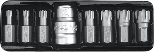 Ribe Einsatz Keilprofil Stecknuss 1/2 Bit Nuss Satz 8 Tlg