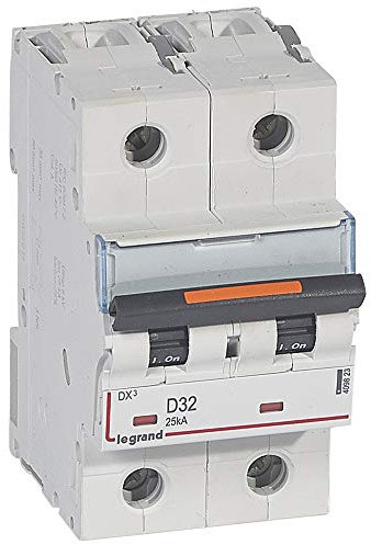 Disjoncteur DX³ - 25kA - 2P 230V~ à 400V~ - 32A - courbe D - 3 modules