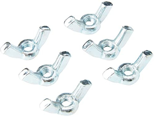 Merriway BH02777 Dado a Farfalla M4/32, Zincato Lucido, Bianco, Set di 25 Pezzi