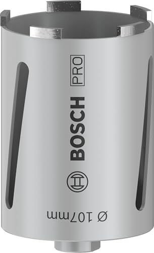 Bosch 1x PRO Core Cutter dry for Diamond Drills, G 1/2-Inch | for Lime and sand bricks, Brick, Ø 107 mm, Professional Accessory Diamond Drill