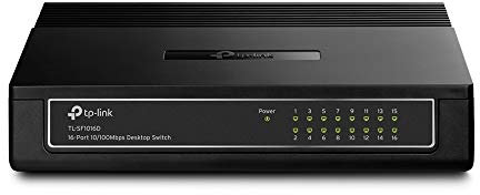 TP-Link TL-SF1016D 16-Port 10/100 Mbps Desktop Ethernet Switch/Hub, Ethernet Splitter, Plug & Play, no configuration required, Black