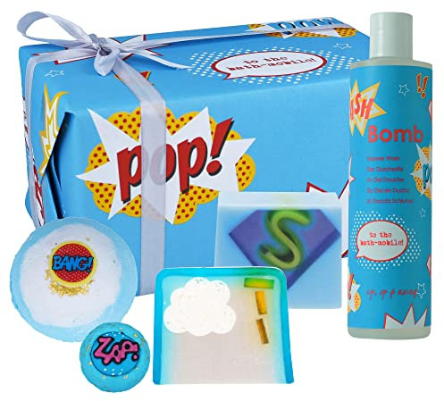 Bomb Cosmetics Superhero's Saviour Handmade Wrapped Bath & Body Gift Pack, Contains 5-Pieces, 500 g