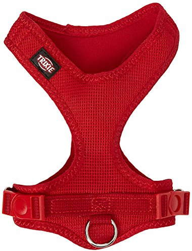 TRIXIE Comfort Soft Touren-Geschirr Größe XXS–XS: Brustumfang 28–40 cm/15 mm in rot - gepolstertes Hundegeschirr zum Joggen mit stufenlos verstellbaren Bauchgurt für sehr kleine Hunde, 16253 | Weich gepolstert mit stufenlos verstellbarem Bauchgurt – sportlicher Komfort zum Joggen für sehr kleine Hunde