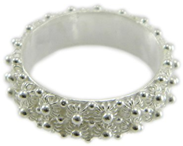 Anello in argento 925 fede filigrana tipo sarda lavorazione nido ape 2 file (24)