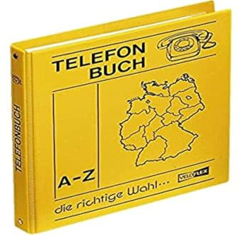 VELOFLEX - Telefonringbuch DIN A5 mit 4-Rund-Ring-Mechanik, Gelb | PP-kaschiert, 16 mm Ringmechanik, 12-teiliges A-Z Register, 25 Blatt für Telefon und Fax