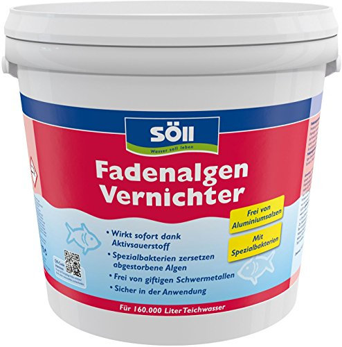 Söll 80590 FadenalgenVernichter mit Aktivsauerstoff 5 kg - Fadenalgenentferner mit Sofortwirkung, Spezialbakterien zersetzen abgestorbene Algen in Teichen