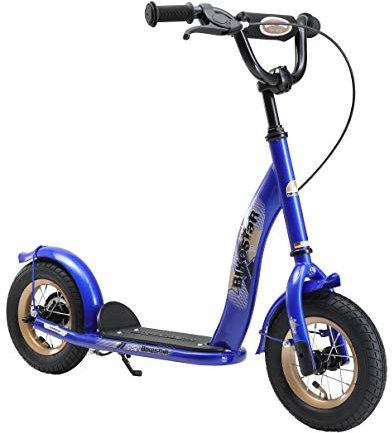 BIKESTAR Roller Kinderroller Tretroller Kickscooter mit Luftreifen für Jungen und Mädchen ab 4-5 Jahre | 10 Zoll Classic Kinder Scooter | Blau | Risikofrei Testen