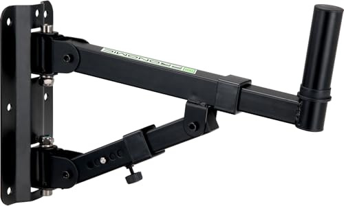 Pronomic WSM-40 PA Lautsprecher Wandhalterung für PA-und HiFi-Boxen (für Lautsprecher bis max. 40 kg und 36mm Flansch, 5-stufig Verstellbarer Winkel, horizontal schwenkbar, stabil, Metall) schwarz