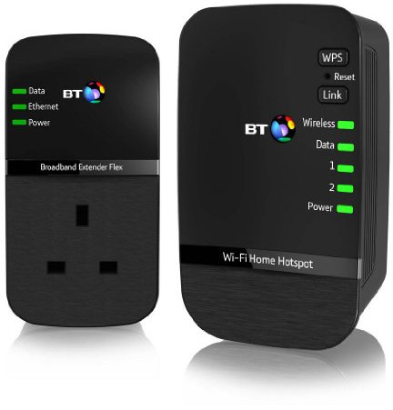 BT Wi-Fi Home Hotspot 500 Hotspot Powerline Adapter Kit - Black