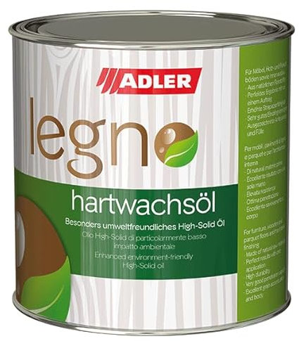 ADLER Legno-Hartwachsöl 750ml Farblos - Hartwachs Holzöl für innen - aus natürlichen und nachwachsenden Rohstoffen - für Möbel, Innenausbau und Holzböden