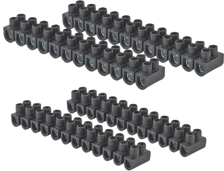 DEBFLEX - Barrettes de Connexion - Pour Jonction Electrique Sécurisée - 4 Barrettes : 2 x 2,5 mm² + 2 x 6 mm² - Noir