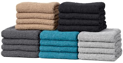 Adore Home 20 Assorted Colour Cotton face cloths Flannels 30cm x 30cm