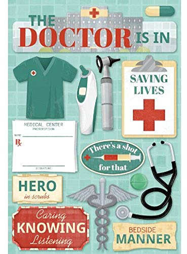 Karen Foster 11587 Design Acid and Lignin Free Scrapbooking Sticker Sheet, The Doctor is in