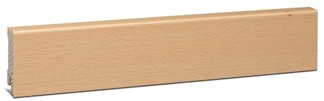 KGM Sockelleiste Modern Massivholz - Buche, 2400 x 16 x 58 mm, 1 Stück | Fußleiste, Fichte-Träger furniert, ungedämpft, edle Holzoptik, für Wohnräume, PEFC-zertifiziert