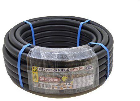 S&M 012150 Tuyau d'arrosage en polyéthylène 25 x 6 ATM 25 m Noir