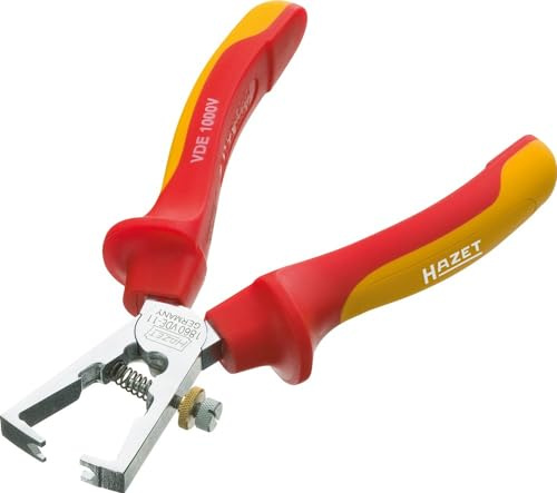 HAZET Abisolierzange, schutzisoliert 1860VDE-11, IEC 60900:2018 | hochglanzverchromt, schutzisoliert, IEC 60900:2018, Länge 160 mm, 214 g, Länge: 160 mm, Stellschraube und Öffnungsfeder