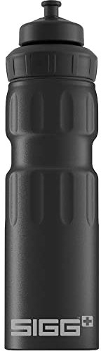 SIGG - Alu Fahrrad Trinkflasche - WMB Sports Black Touch - Mit 3-Stufen-Sportverschluss - Klimaneutral Zertifiziert - Auslaufsicher - Federleicht - BPA-frei - Sport & Fahrrad Zubehör - Schwarz - 0,75L