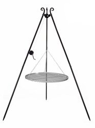 Tre Gamba Grill altezza 192 cm con manovella e acciaio inox diametro 70 cm