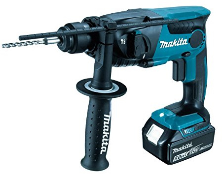 Makita DHR165RTJ Cordless Hammer Drill for SDS-Plus 18 V / 5.0 Ah, 2 Batteries and Charger in Makpac