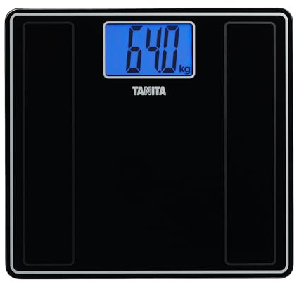 TANITA HD-382 Glas-Digital-Personenwaage Gut Ablesbares Display Schwarz