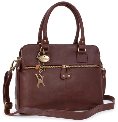 Catwalk Collection Handbags - Grand Tote Bag Femme Cuir - Sac à Main de Travail - Sac Porté Èpaule Avec Bandoulière Détachable - Victoria