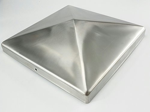 Gartenwelt Riegelsberger 1 Stück, 201 mm Premium Pfostenkappen Edelstahl, Kappe für Pfosten 20x20 cm, Pfostenkappe V2A