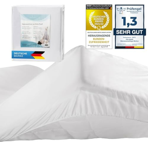 FELUNA® Molton Matratzenschoner Wasserdicht 200x220 cm Betteinlage | Zuverlässiger Nässeschutz, weiche Flanell Baumwolle ohne Knistern, atmungsaktive Inkontinenzunterlage, 60°C waschbar