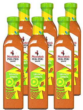 Peri-Peri Salsa De Limón Y Hierbas 500G De Nando - Paquete de 6