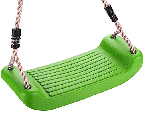 Loggyland Sedile Altalena in Plastica, Kinder-Brettschaukel - Verde Mela