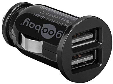 Goobay 58912 Dual USB Port Auto Ladegerät USB Zigarettenanzünder Adapter 12V / 24V Kfz Mini USB Adapter Auto Ladestecker USB A Car Charger 15,5W